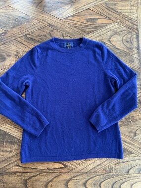 Lands End Women’s Royal Blue Crewneck Cashmere Sweater, Size M (10-12)